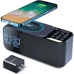 Alarm Clock Radio with Wireless Charging &amp; Bluetooth Speaker