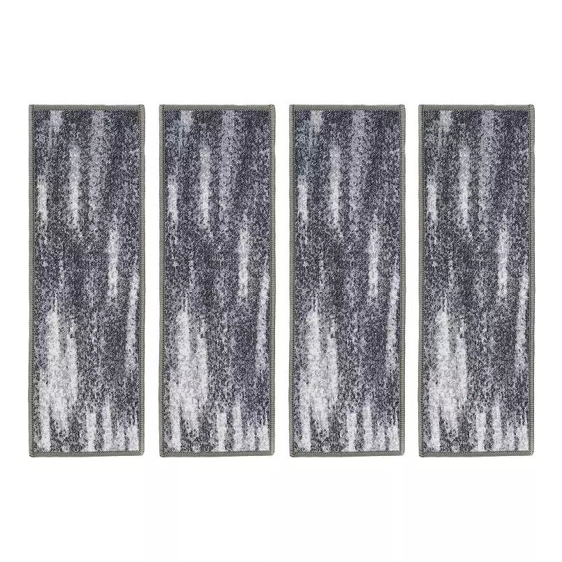 World Rug Gallery Abstract Stair Treads, Gray