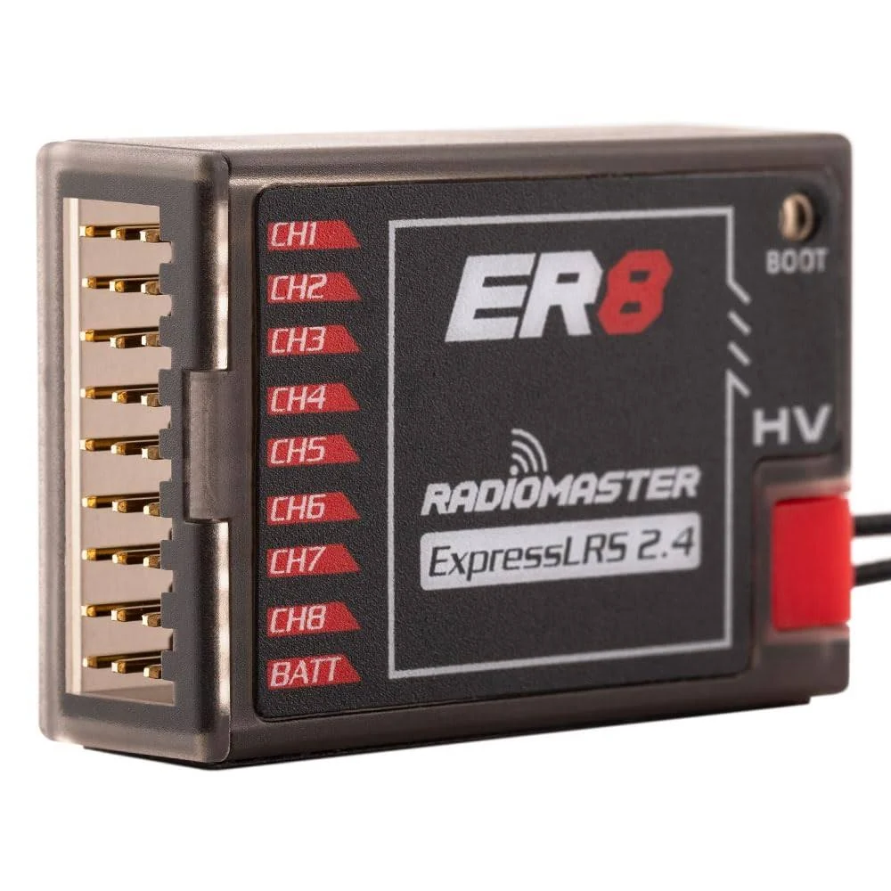 RadioMaster ER8 2.4ghz PWM ExpressLRS 8 Channel Receiver for RC Fixed-Wing Aircraft