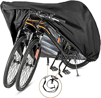 Bike Cover for 1, 2 or 3 Bikes - Outdoor Waterproof Bicycle Covers - 420D Heavy Duty Ripstop Material Offers Constant Protection for All Types of Bicycles All Through The 4 Seasons