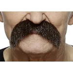 Mustaches Self Adhesive Fake Mustache, Novelty, Walrus False Facial Hair for Adults, Costume Accessory for Halloween, Brown Color