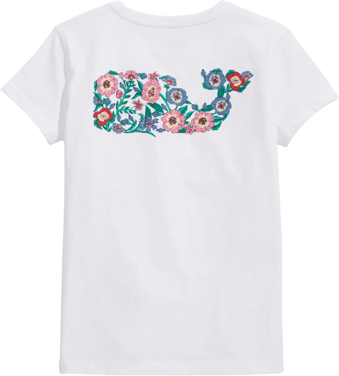 Vineyard Vines Girls' Tisbury Floral Whale Fill Short-Sleeve Pocket Tee