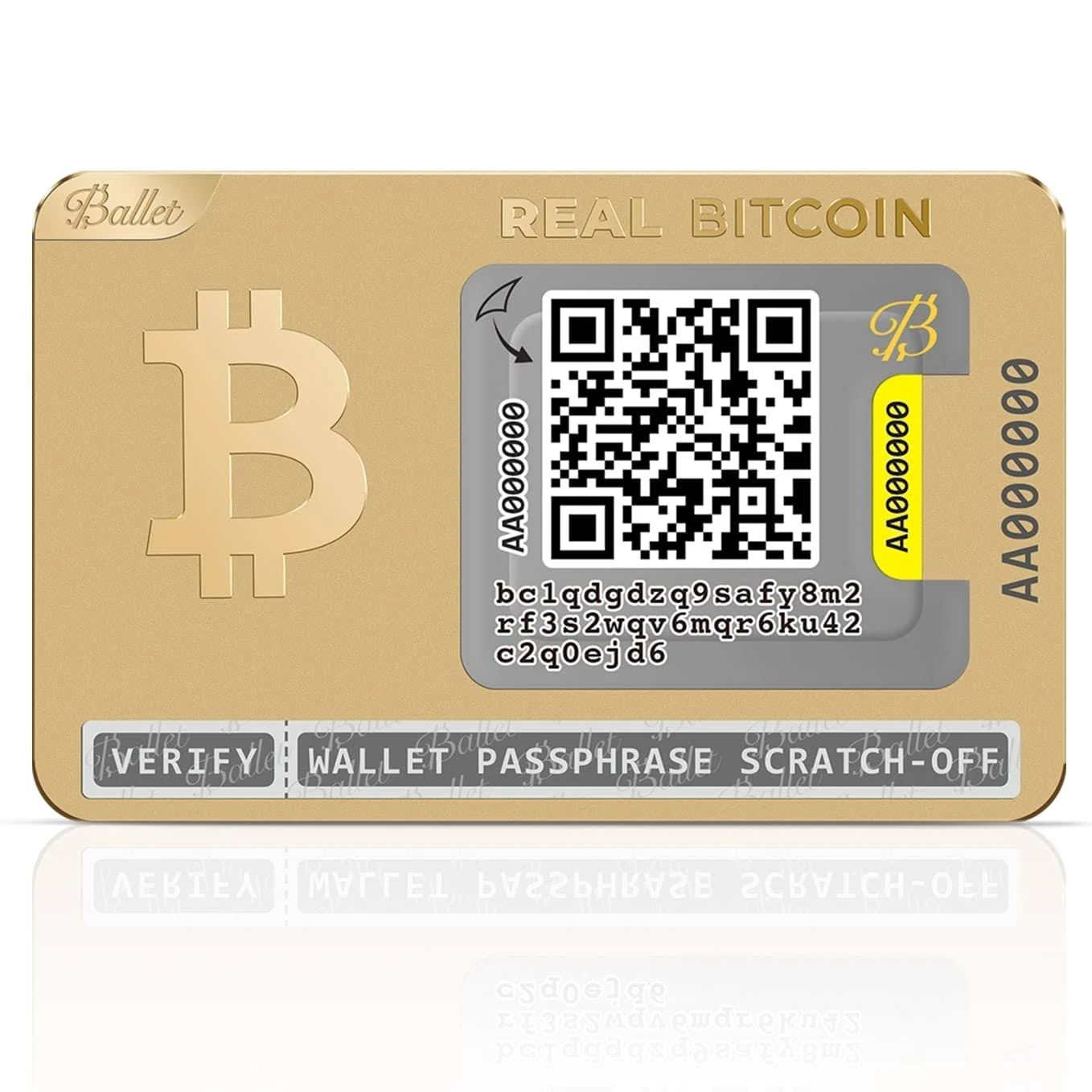 Ballet 3-Pack Real Bitcoin, Gold Edition - The Easiest Crypto Cold Storage Ca...