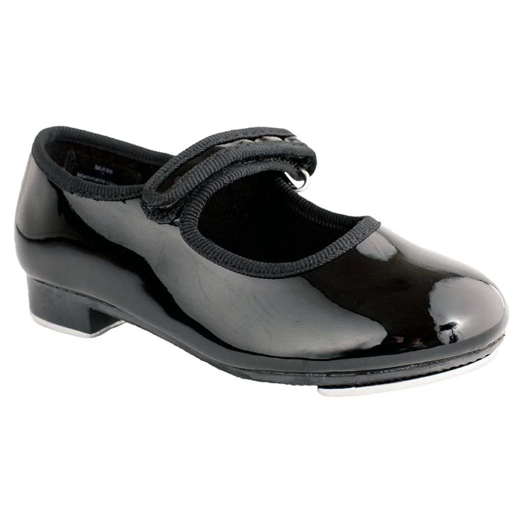 Dance Class Girl S Black Mary Jane Beginner Tap Shoe, Size: Small