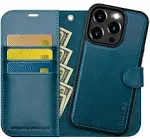 OCASE for iPhone 15 Pro Max Case Detachable Wallet Case with Card Holder, [2 in 1] PU Leather Flip Folio Case with RFID Blocking Stand Shockproof Phone Cover 6.7 Inch, Peacock Blue