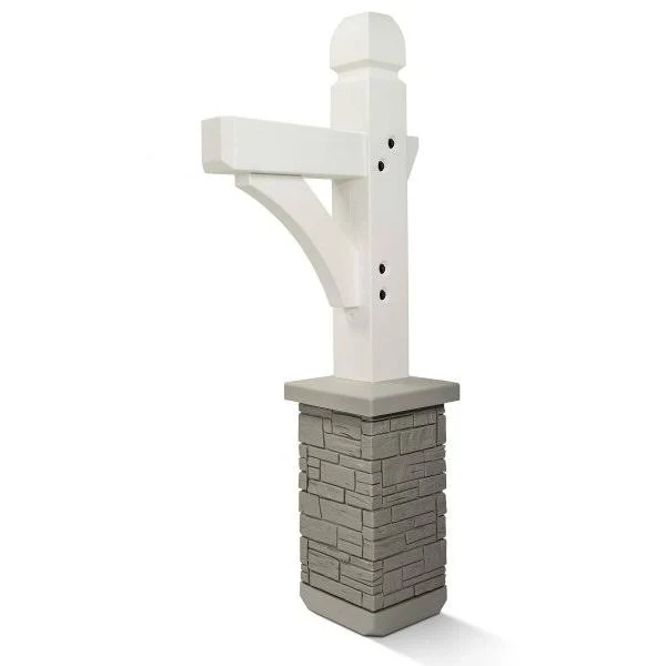 Premium Mailbox Post Set (Cross-Arm, Classic White)