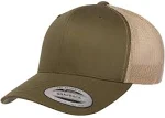 YP Classics Retro Trucker Cap, Moss/Khaki, OSFA