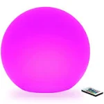 LED Glowing Ball Light, 8-Inch Cordless 16 Color Changing and 4 Light Modes Kids Night Light, Rechargeable & Dimmable Mood Lamp with Remote Control, Perfect for Home Patio Yard Accent Decor