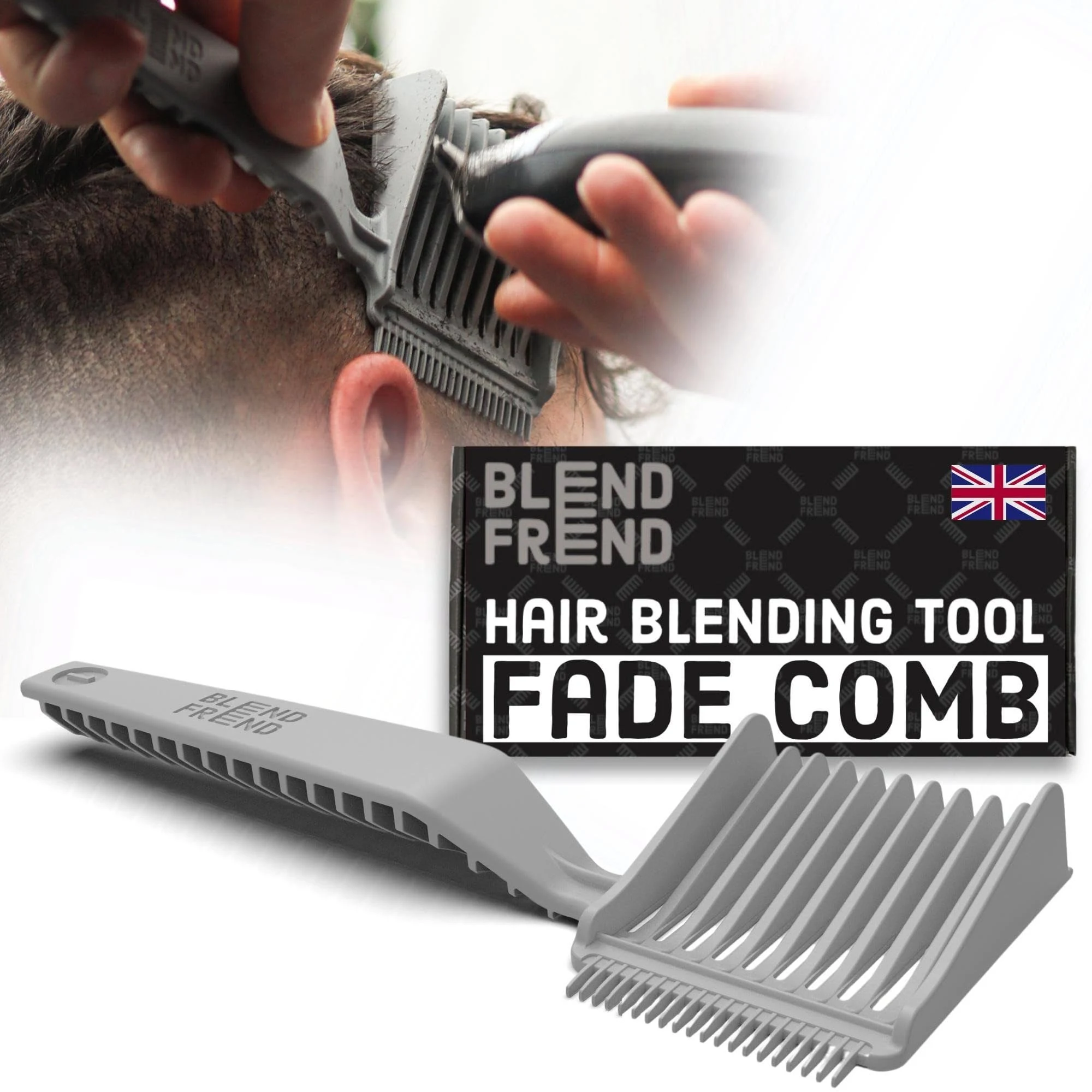 BLEND FREND Original Grade 1(3mm) UK-Made Fade Comb Hair Blending Tool, Blend Hair at Home like a Barbershop, Blending Comb, Compatible with all Hair Clippers Men, Trimmer for Men, Barber Accessories