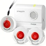 SYNLETT Caregiver Pager Wireless Nurse Call Buttons for Elderly Monitoring SOS Alert System Portable Alarm Call Bell for Nursing Home Care Seniors