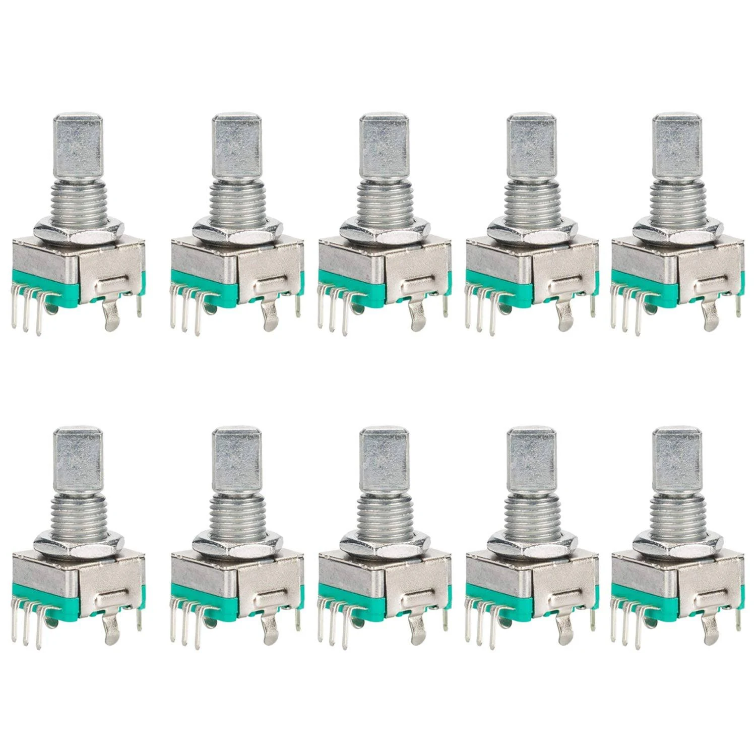 DIYhz 10 Pcs EC11 Rotary Encoder Dode Switch Audio Digital Potentiometer with Switch - 15mm