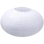 2Pack White Oval Paper lanterns 16”, Chinese Japanese paper lantern lights Paper Lamp shade for Home Decor Wedding Birthday party decorations(White-16inch-2PCS)