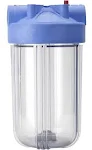 Pentek - 10" Big Blue Filter Housing - Blue Cap / Clear Sump - 1" NPT