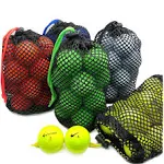 JKL 5 Pack Small Golf Ball Bags, Golf Mesh Bags,Sports Net Bag, Round Storage Bag,little nylon mesh bag,Colorful Drawstring mesh Bags for Golf accessories（Red Yellow Blue Green Black bag）