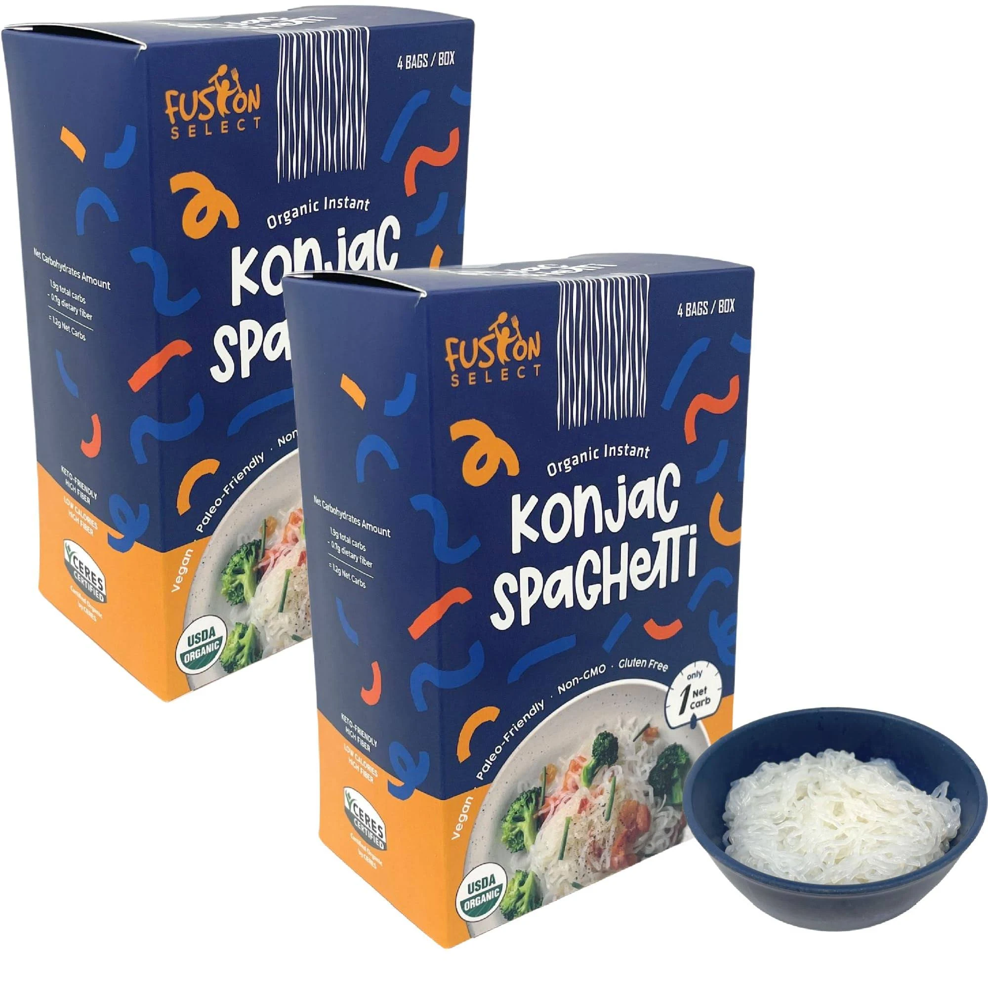 Fusion Select 8 Packs Organic Konjac Spaghetti - Shirataki Spaghetti Plant-Based ...