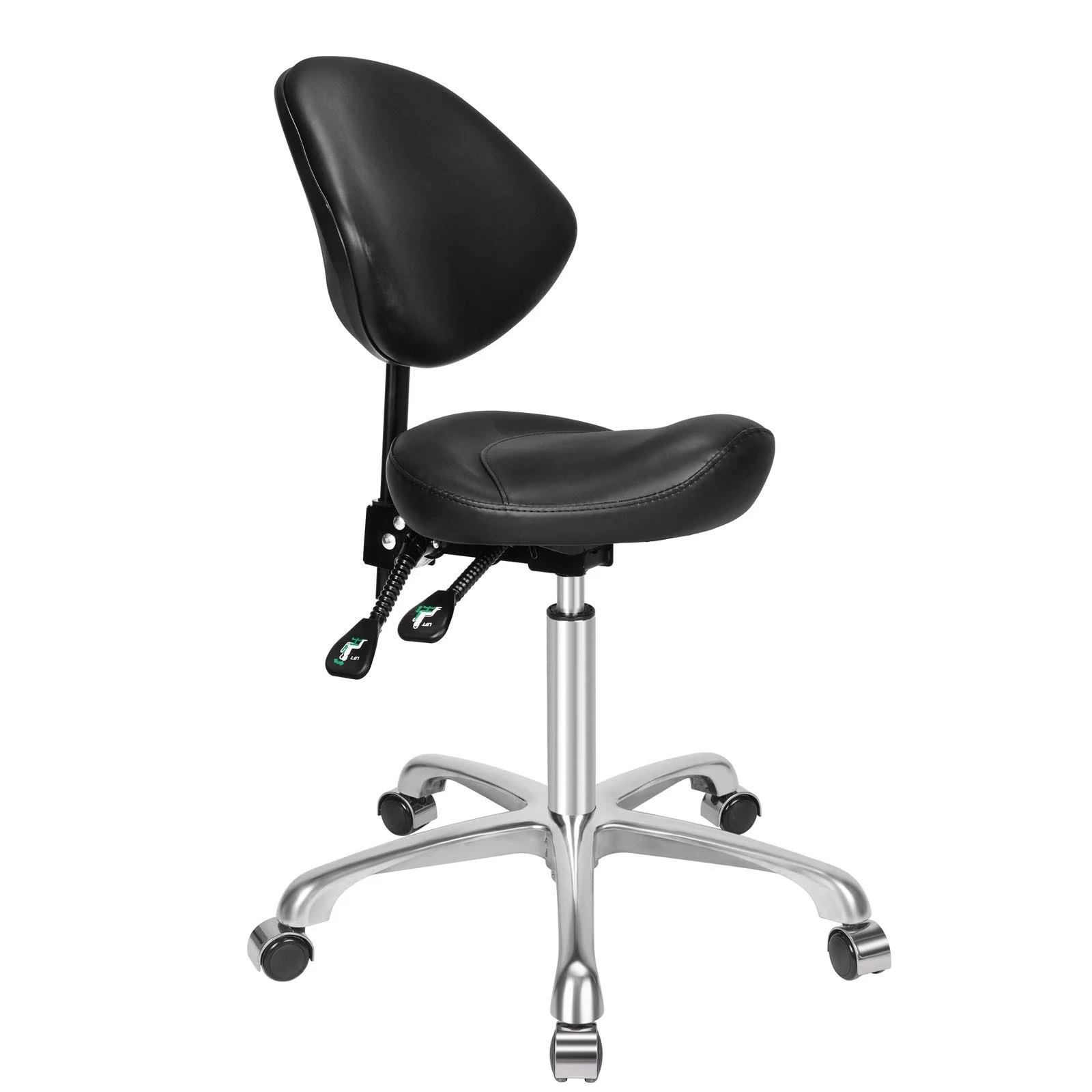 Kaleurrier Ergonomic Rolling Swivel Saddle Stool with Wheels