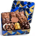 Blue Bow Gourmet Artisanal Chocolate Assortment Gift Tin