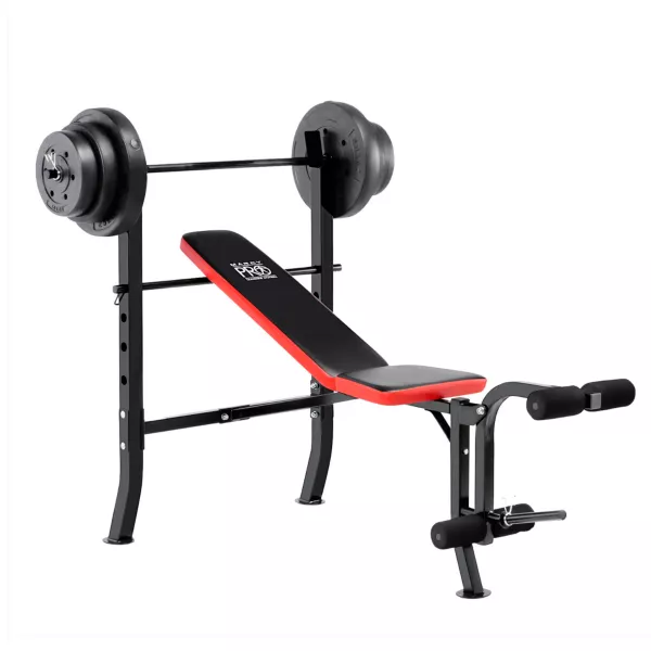 Marcy Pro Standard Bench With 100 lb. Weight Set, Steel