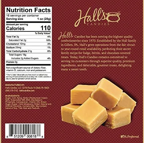 Hall&#039;s Vanilla Fudge, 1 Pound