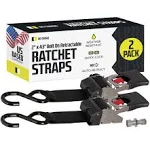 DC Cargo Bolt-on Auto Retractable Ratchets Straps Heavy Duty - (2 Pack) 1 Inch x 6 Ft - Retractable Ratchet Tie Down Straps for Boats, Jet Skis, Motorcycles, ATVs - 600 lbs Break Strength