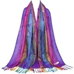 Neelamvar Fashion Colorful Flowers Jacquard Cotton Pashmina Women Wrap