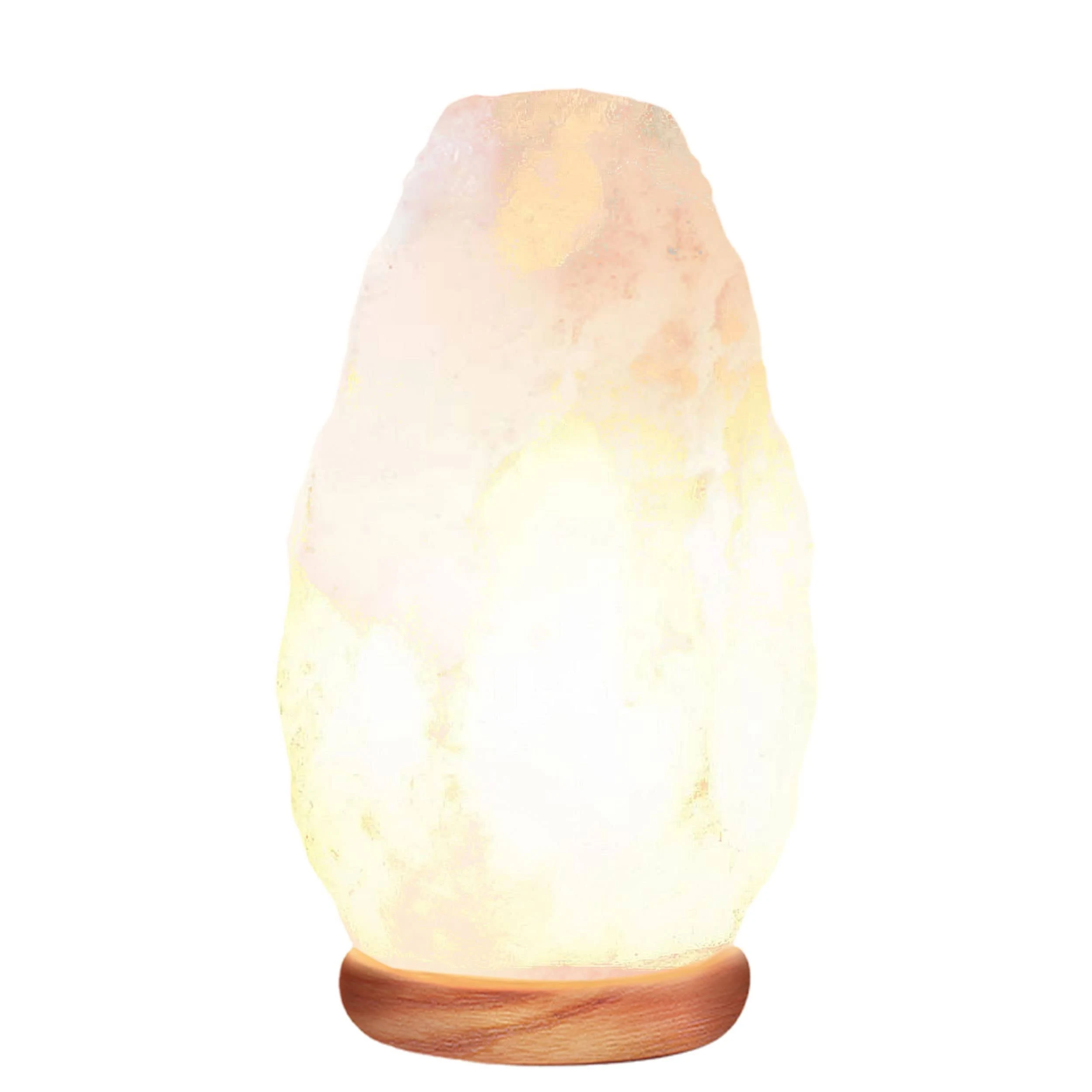 Himalayan Glow White Salt Crystal Lamp,Natural Salt Night Light,Hand Crafted with Neem Wooden Base,Salt Lamp Bulb,(ETL Certified) Dimmer Switch | 5-