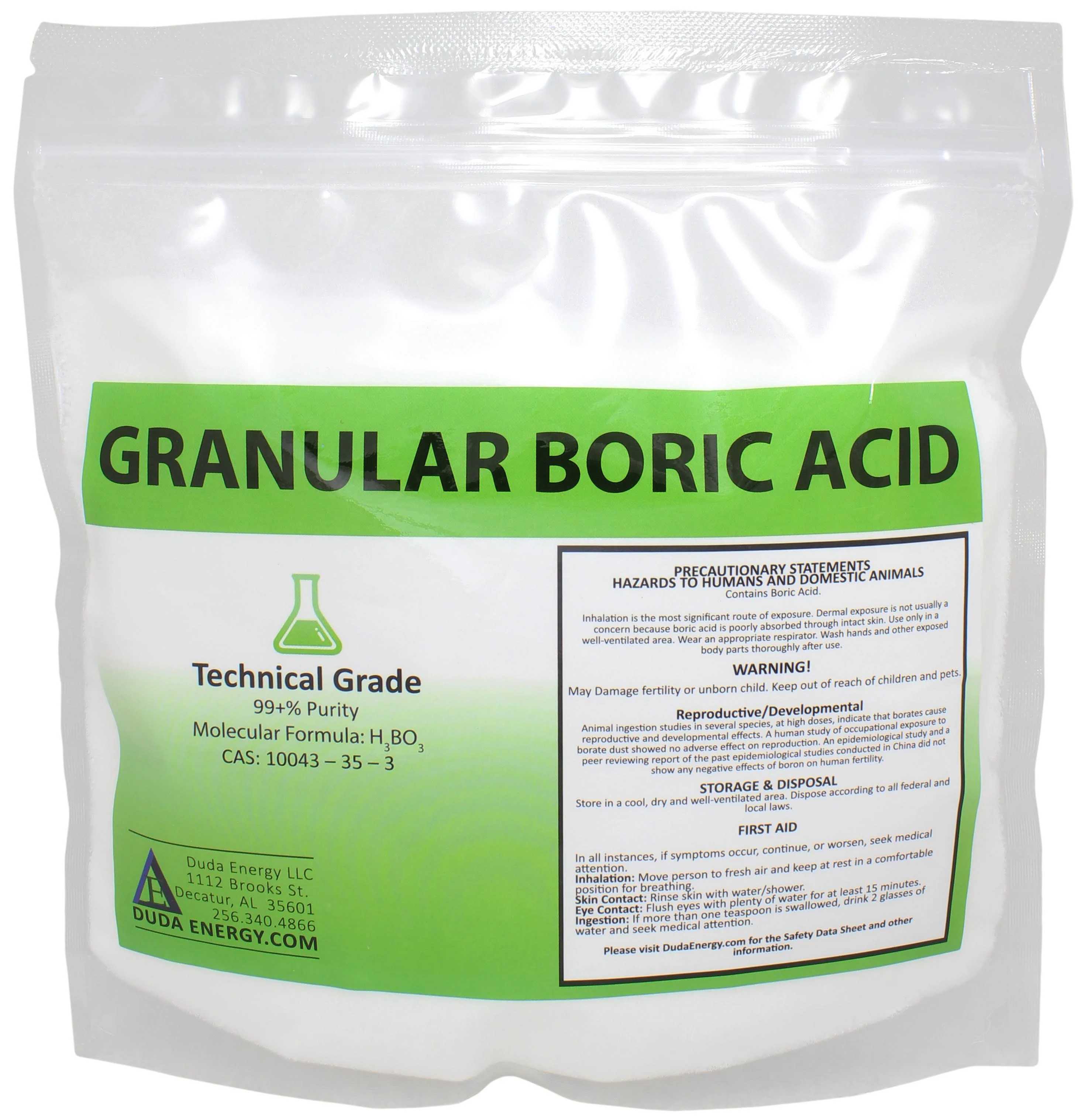 Duda Energy - borp5f borp5 Fine Powder Boric Acid H3BO3 99, 5 lb.