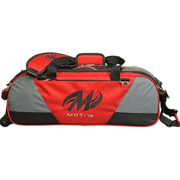 Motiv Ballistix Triple Tote Bowling Bag- Fire Red