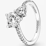 Pandora Double Heart Sparkling Ring