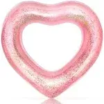 47 "Inflatable Heart Pool Floats, Swim Tubes Rings Rafts, Inflatable Swim Rings, Provide Fun Beach Pool Float Outdoor Rose Gold Glitter Tube Party Supplies Toys for Adults