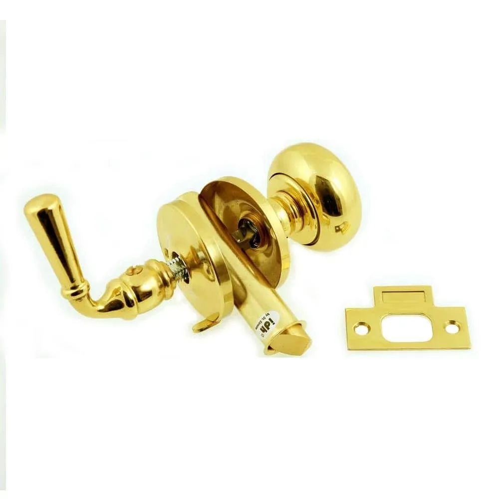 IDH by St. Simons 21250-026 Solid Brass Storm Screen Door Latch with Knob & Lever Polished Chrome