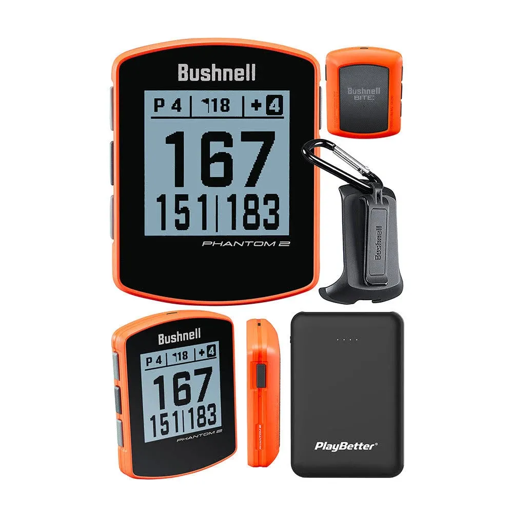 Bushnell Phantom 2 (Neon Orange) Handheld Golf GPS Power Bundle | with PlayBetter ...