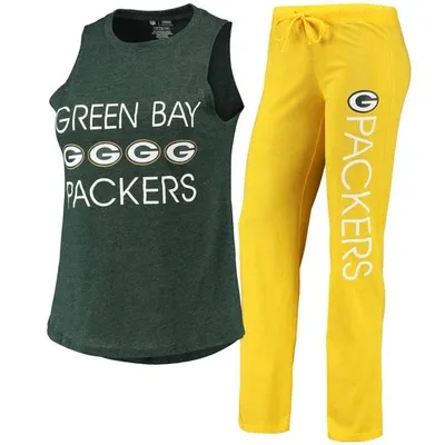 Concepts Sport Women's Green/Gold Green Bay Packers Muscle Tank Top & Pants Lounge Set