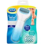 Scholl Velvet Smooth Electric Foot File with Cracked Heel Roller Refill - Pedicure Foot File System for Hard Skin and Callus Removal - Includes Velvet Smooth Roller and Cracked Heel Roller