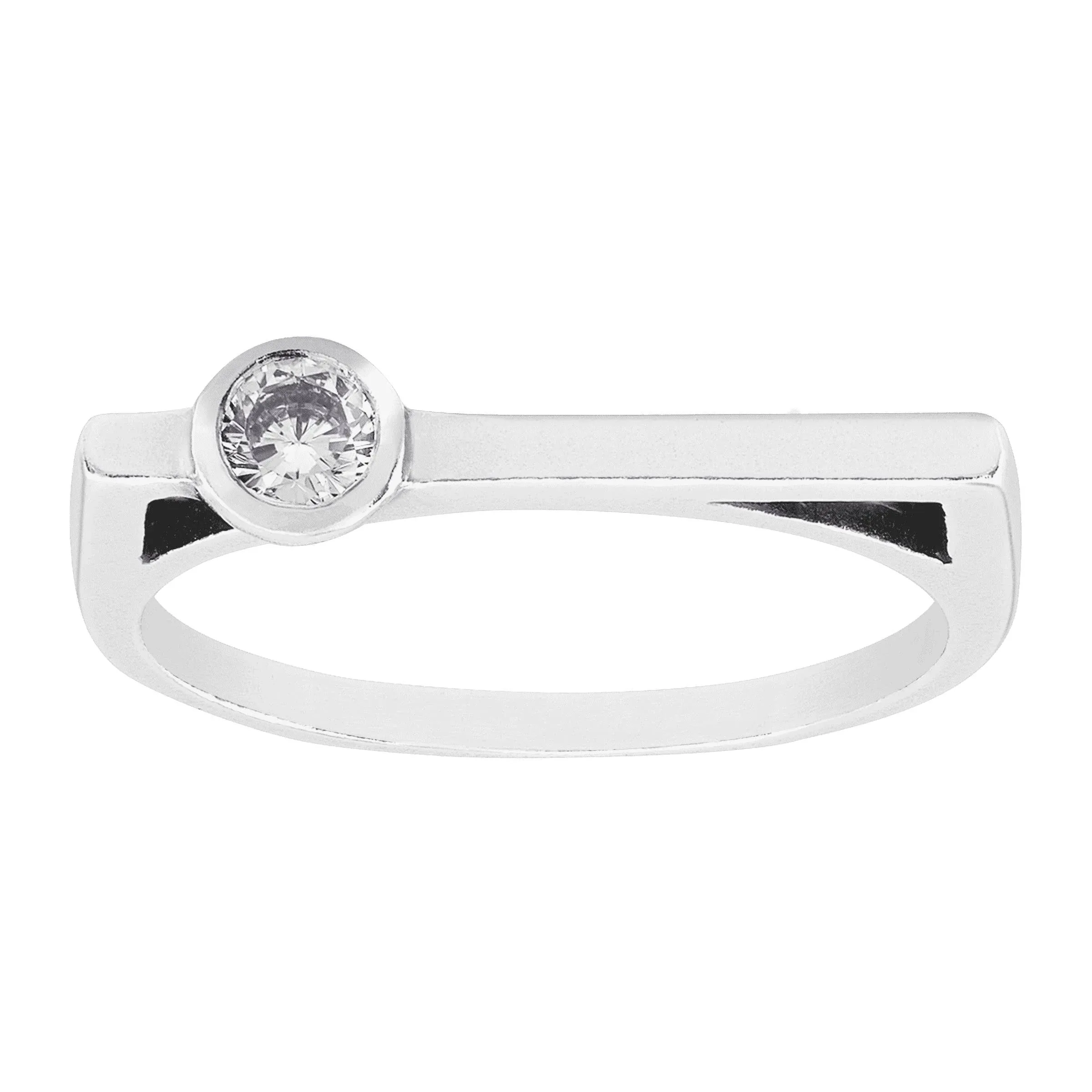 Silpada Parker Bar Cubic Zirconia Ring in Sterling Silver