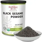 Onetang Organic Black Sesame Powder No Sugar Low Temp Roasted Halal Non-GMO Black Sesame Paste 12.36 oz (350g)