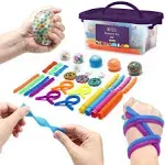 Special Supplies Fidget Toy Pack for Kids, 30 Pc. Set, Interactive Sensory Toys with Squishy Balls, Fun Tubes, Squeeze Pets, and Animal Stretchy Strings for Fidgeting, ADHD, and Autism