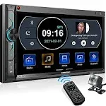 ABSOSO in-Dash Digital Media Car Stereo - Double Din 7 Inch HD Touchscreen Ca...