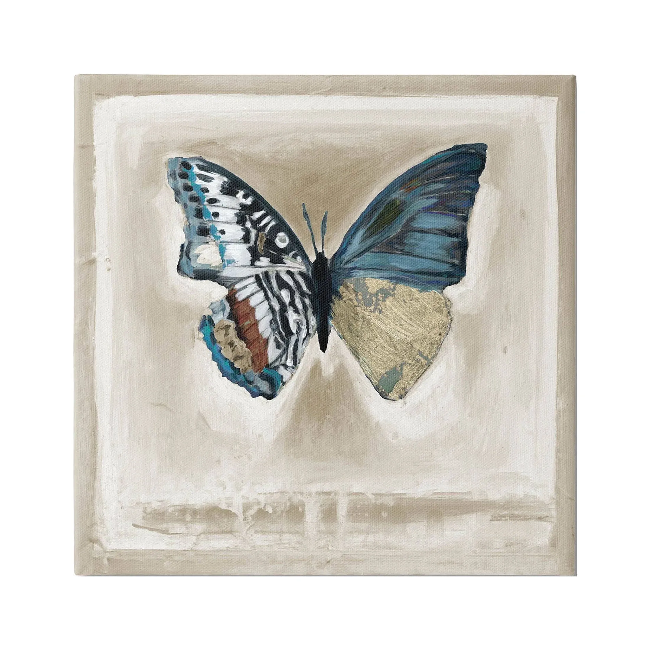 Stupell Industries Asymmetrical Butterfly Neutral Border Canvas Wall Art, Design by Stacy D'Aguiar