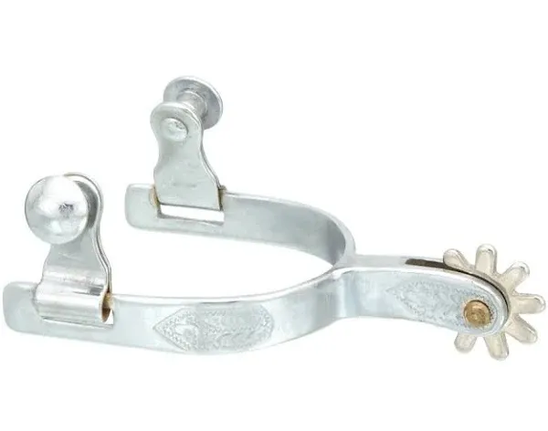 Tough 1 Kelly Silver Star Spurs, Chrome Plated