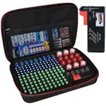 Battery Organizer Storage Box with Tester:Battery Vault Case Fireproof Waterproof Explosionproof Holder Box with Tester BT-168 Checker Carrying Case