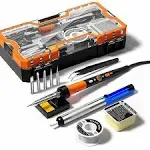 Soldering Iron Premium Kit, 60W Soldering Gun with Ceramic Heater, 12-In-1 Solde