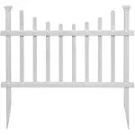 2.5ft H x 3.5ft W (2 Panels) No Dig Zippity Washington Fence Kit, White Vinyl Picket Fence Panels, Easy DIY Decorative Fencing for Yard, Patio, or Deck, Temporary Outdoor Border for Garden, ZP19048