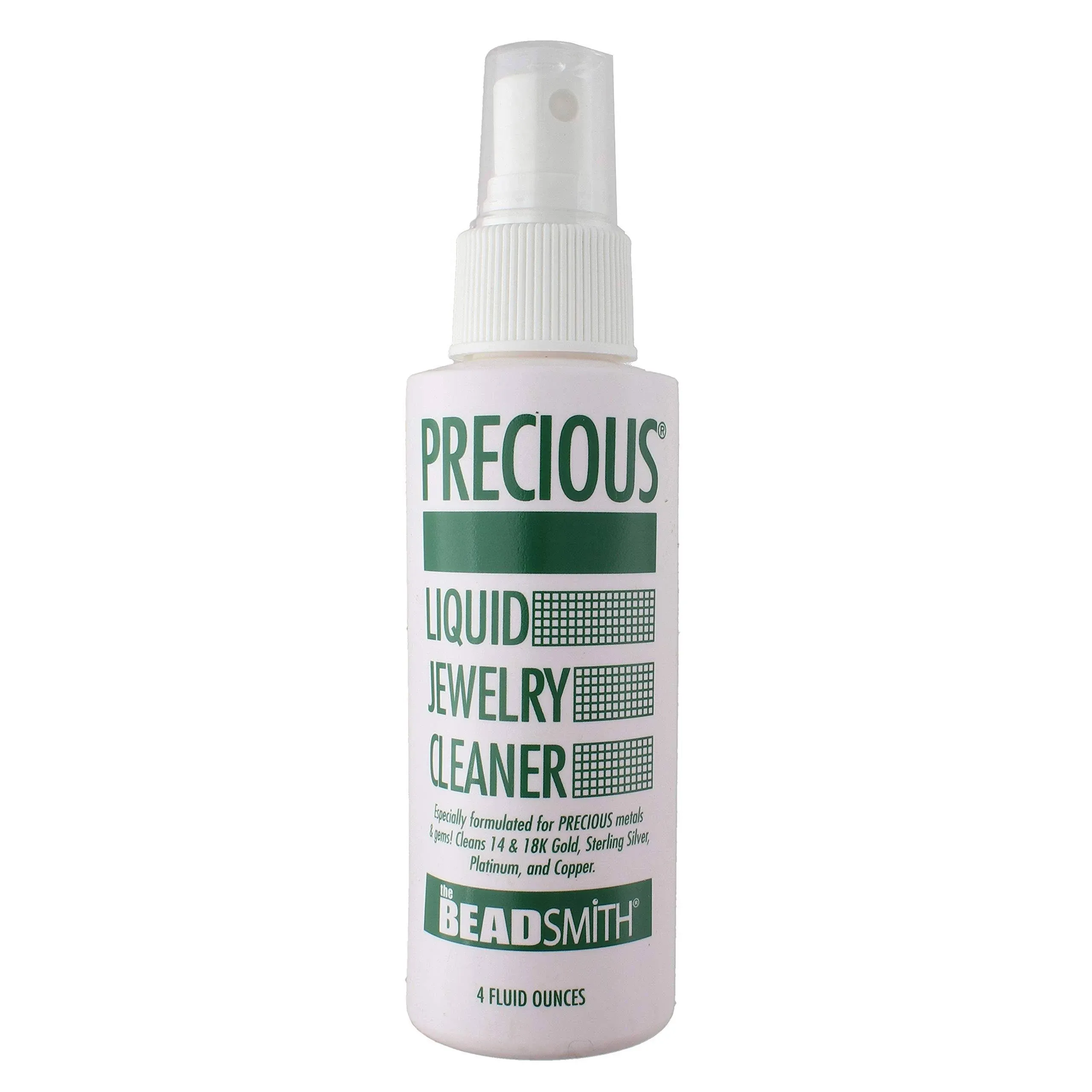 The Beadsmith Precious Liquid Jewelry Cleaner-Spray on & Rinse (4 oz. bottle)