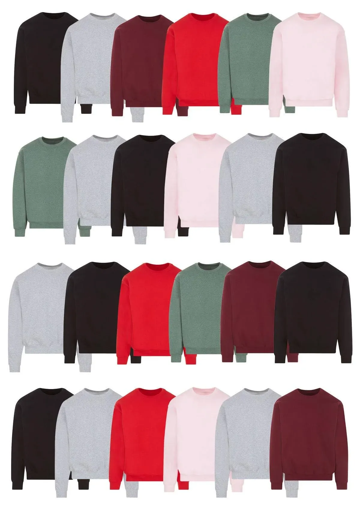 BILLIONHATS Mens Adult Crewneck Fleece Lined Pullover Sweatshirt Bulk, Mixed Assorted, Wholesale Donation Homeless