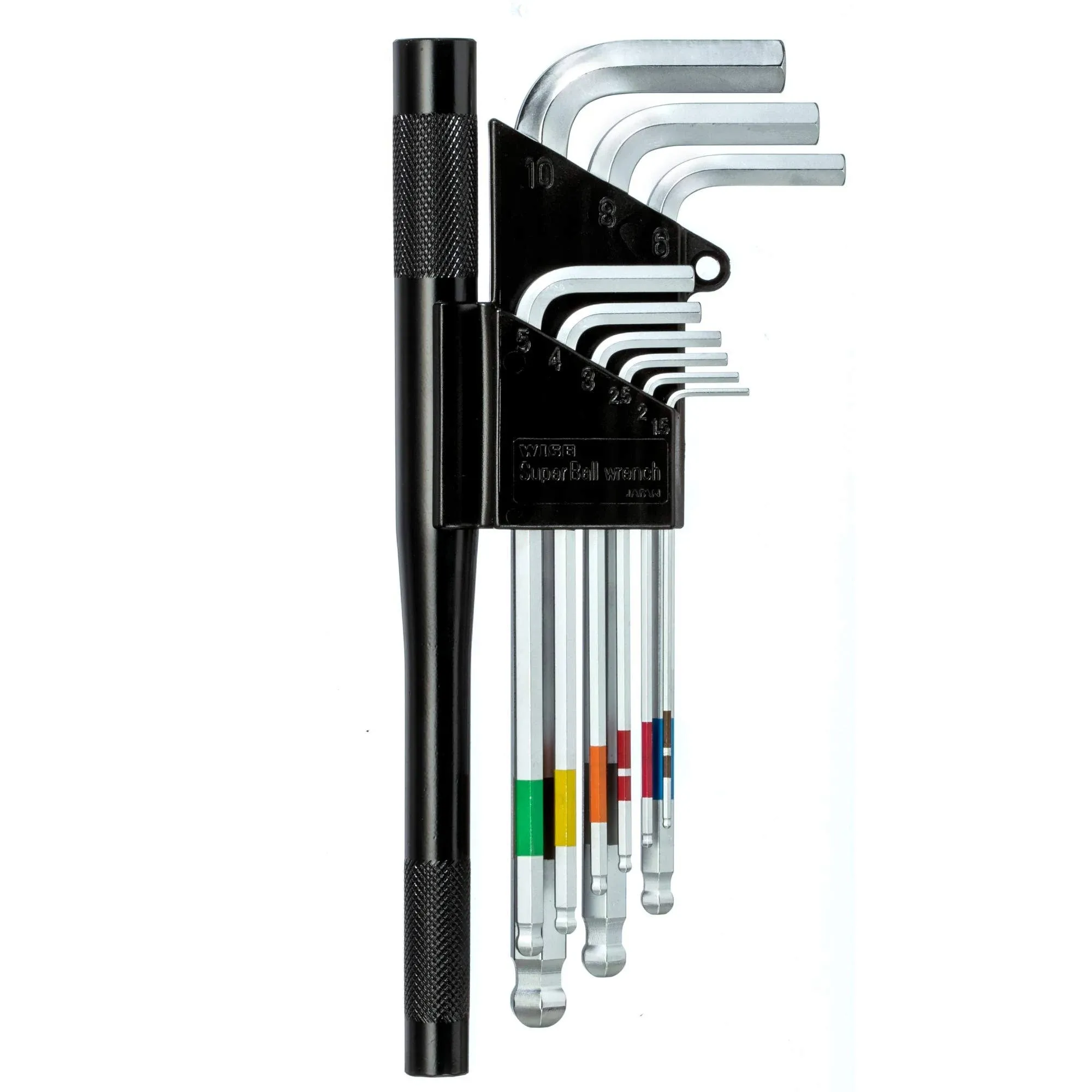 Wise SB-1000 Ball-Point Hex Key Wrench (SEMI-long)(Set items: 1.5, 2.0, 2.5, 3.0, 4.0, 5.0, 6.0, 8.0, 10.0mm)