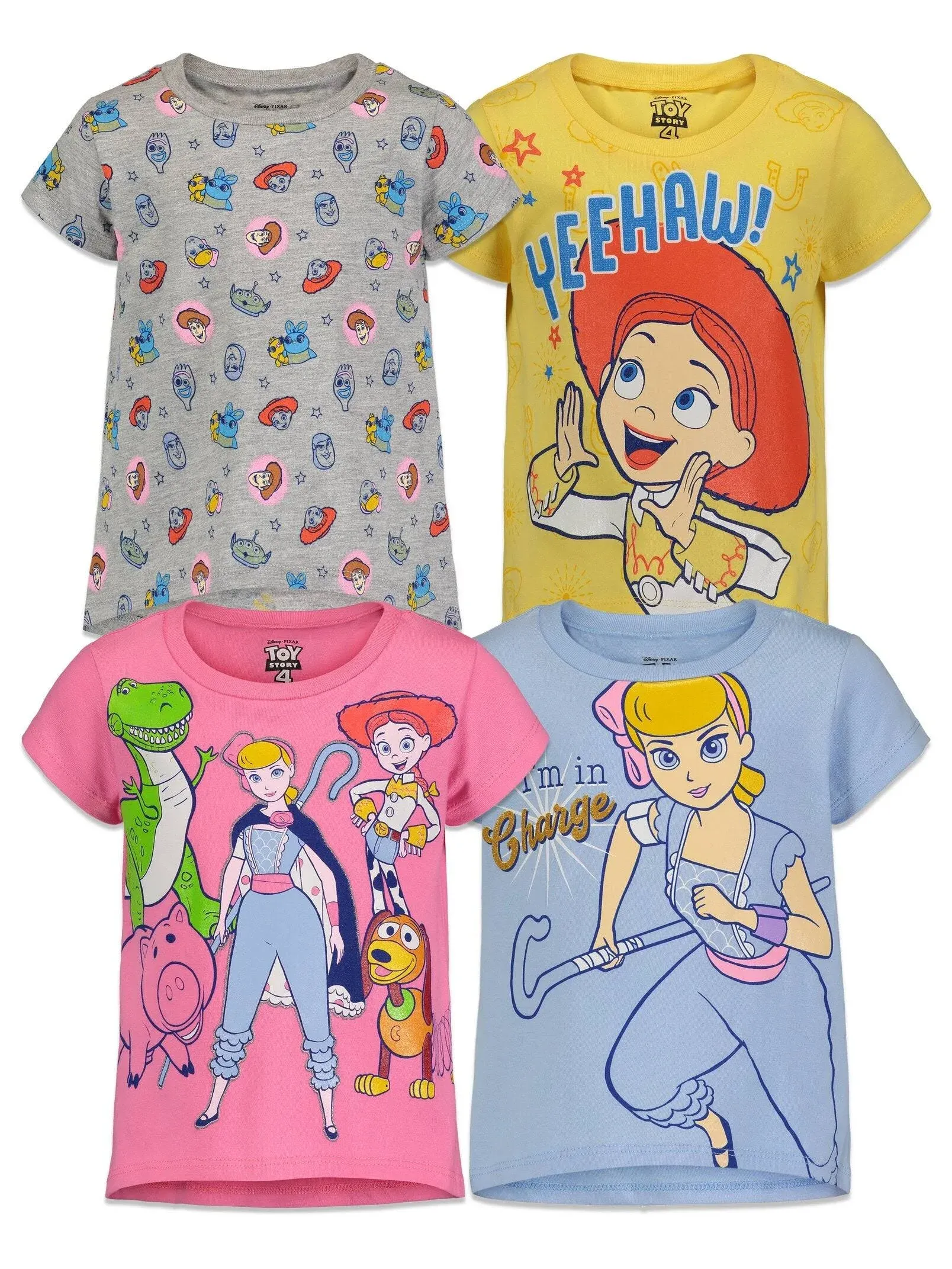 Disney Toy Story Girls 4 Pack Short Sleeve T-shirts