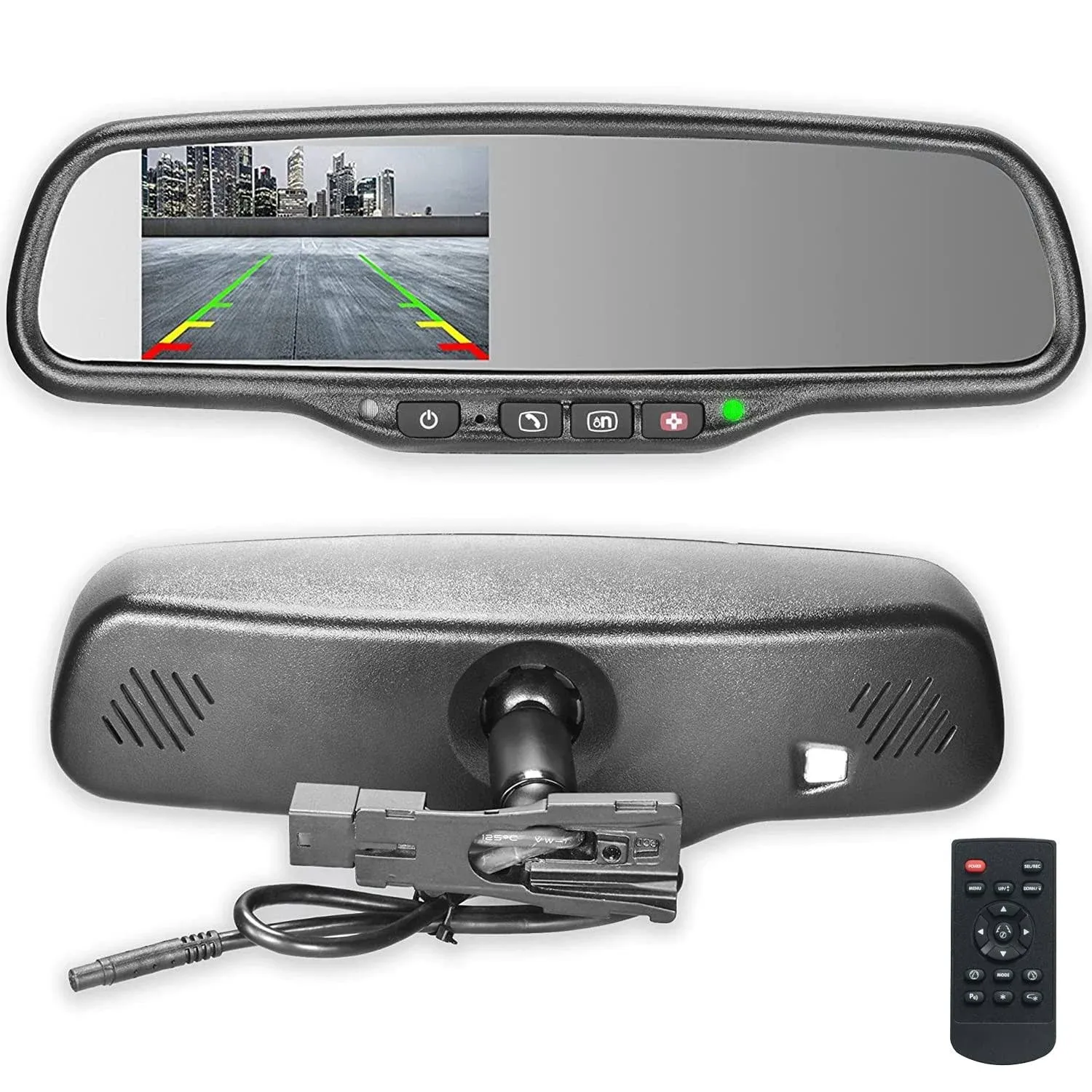 Master Tailgaters 10.5" OEM Rear View Mirror with 4.3" LCD Screen + OnStar Buttons for Existing Wiring | Rearview Universal Fit | Auto Adjusting Brightness LCD | Anti Glare | Full Mirror Replacement