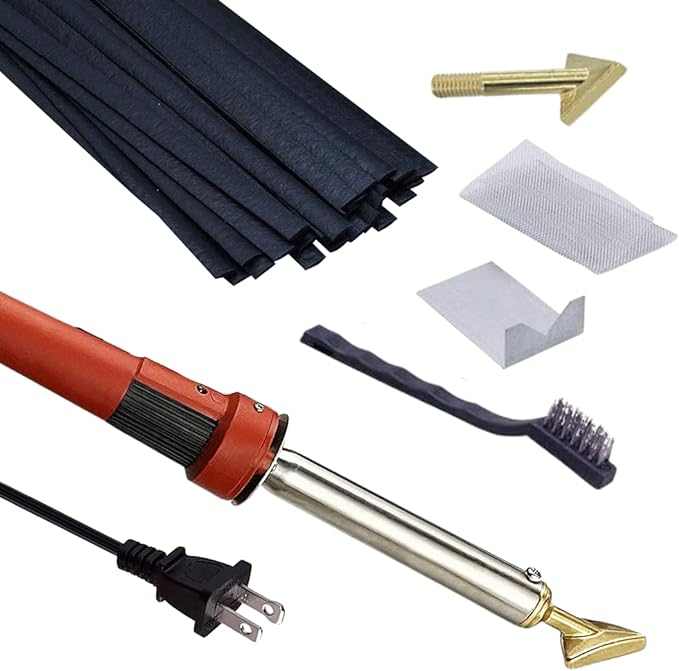 Massca Plastic Welding Kit with Welder Rods Reinforcing Mesh Hot Iron Stand and ...