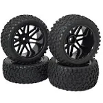 Vgoohobby 12Mm Hex Wheel Rims Mesh Shape Rubber Tires with Sponge 88Mm/3.46&#034; Rep